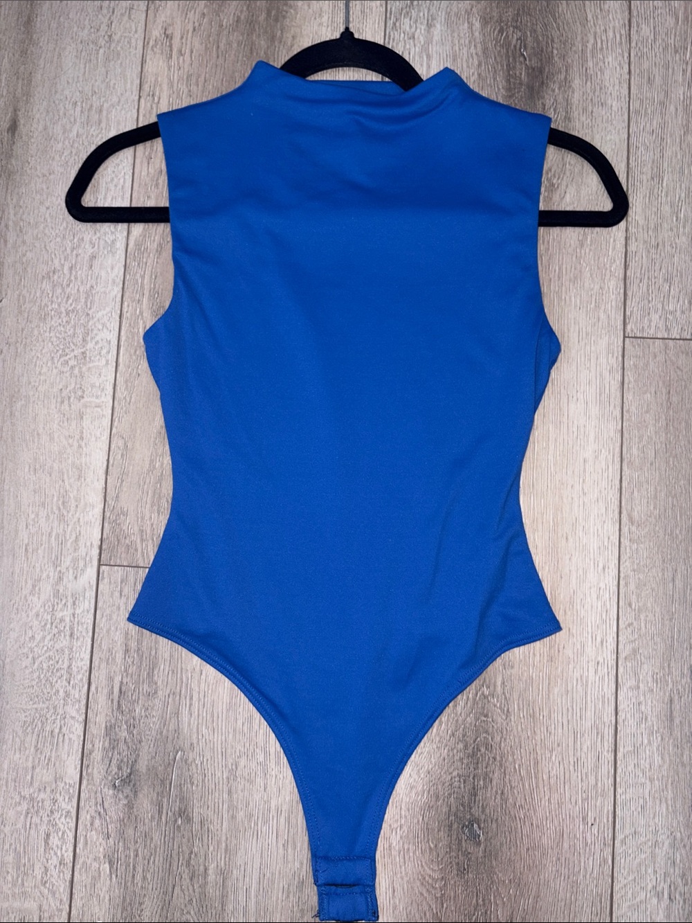 Blue Sleeveless One-Piece Bodysuit